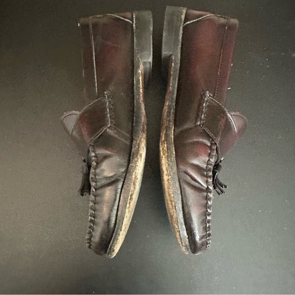 Allen Edmonds Stowe Mens Burgundy Tassel Slip On Designer Loafers 10D - Picture 6 of 10